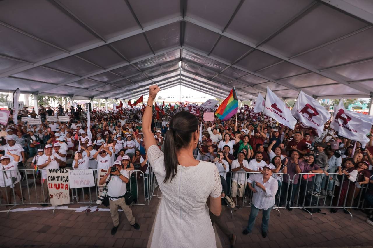 Desde Playa del Carmen, Claudia Sheinbaum destaca derecho a vivienda y salario digno