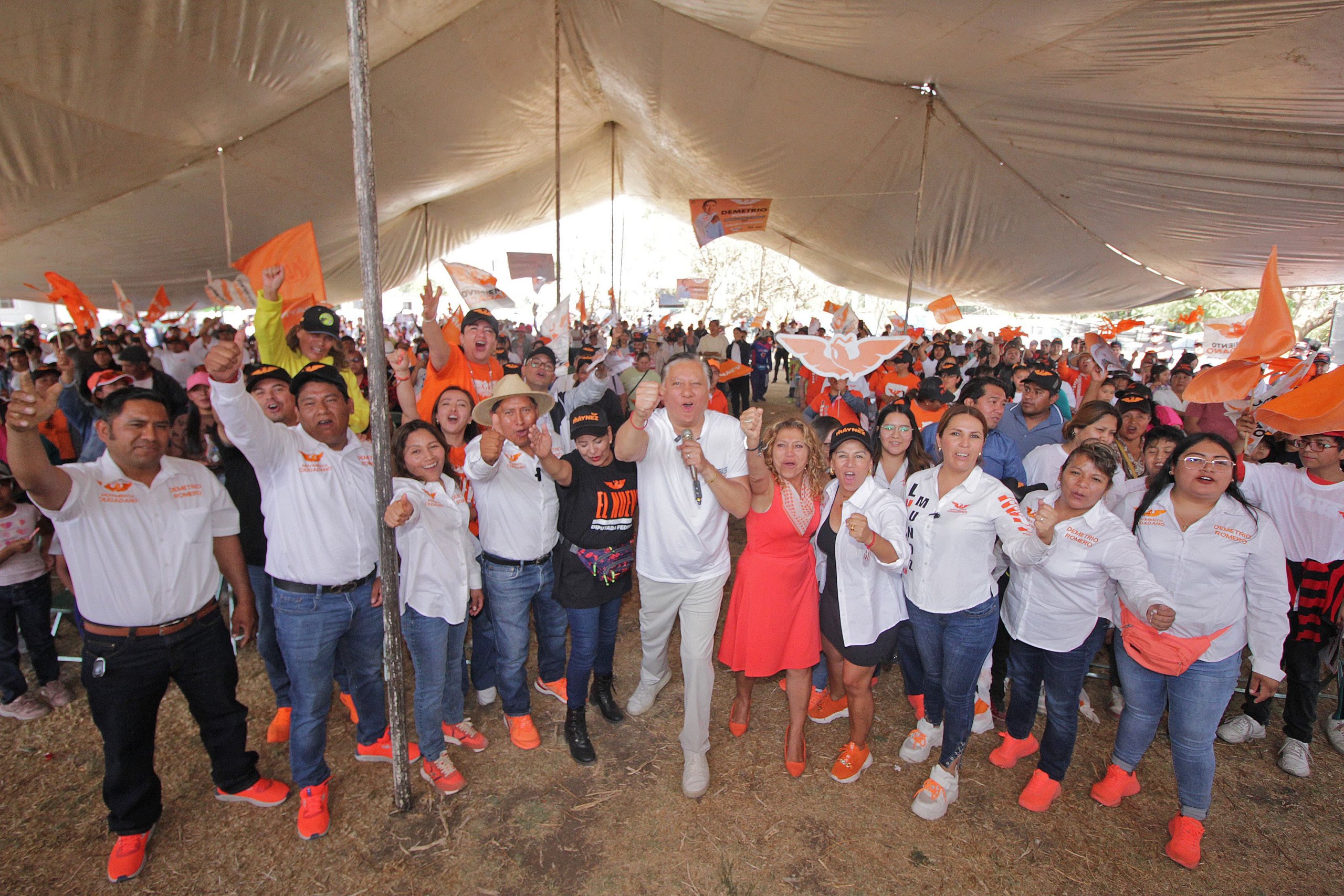 La ola naranja llegó a Coronango con Fernando Morales y Demetrio Romero