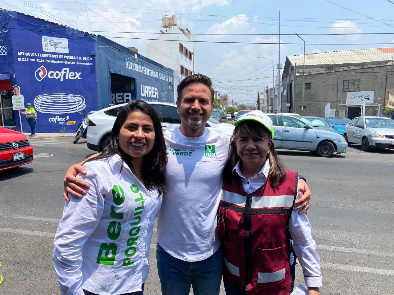 Acompañada de Tony Gali, asegura Bere Porquillo que San Andrés Cholula se pintará de Verde