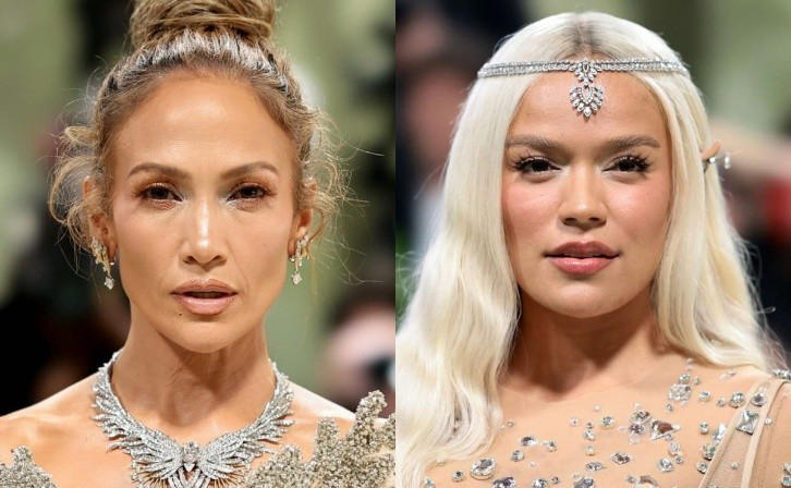 De Jennifer López a Karol G, filtran fotos sin filtros, así se veían en realidad sus rostros en la Met Gala
