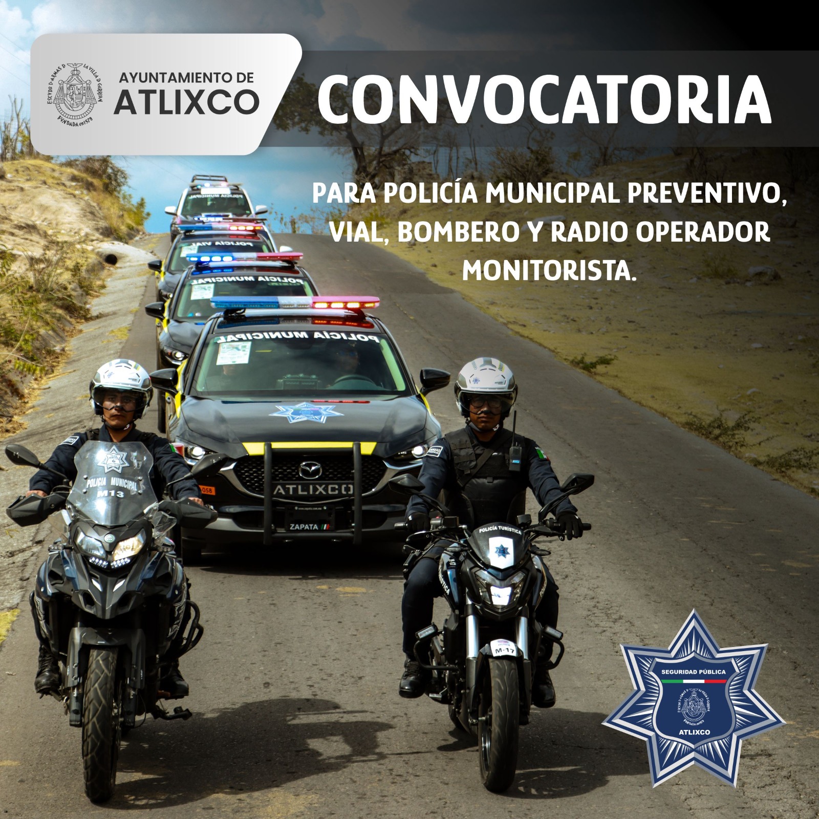 SSP de Atlixco mantiene abierta convocatoria para radio operador o policía municipal preventivo