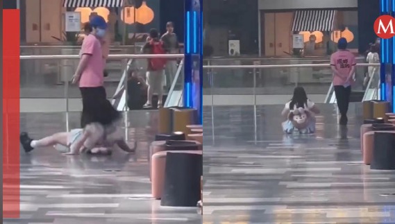 Joven le hace ‘berrinche’ a su novio en pleno centro comercial y desata críticas en redes