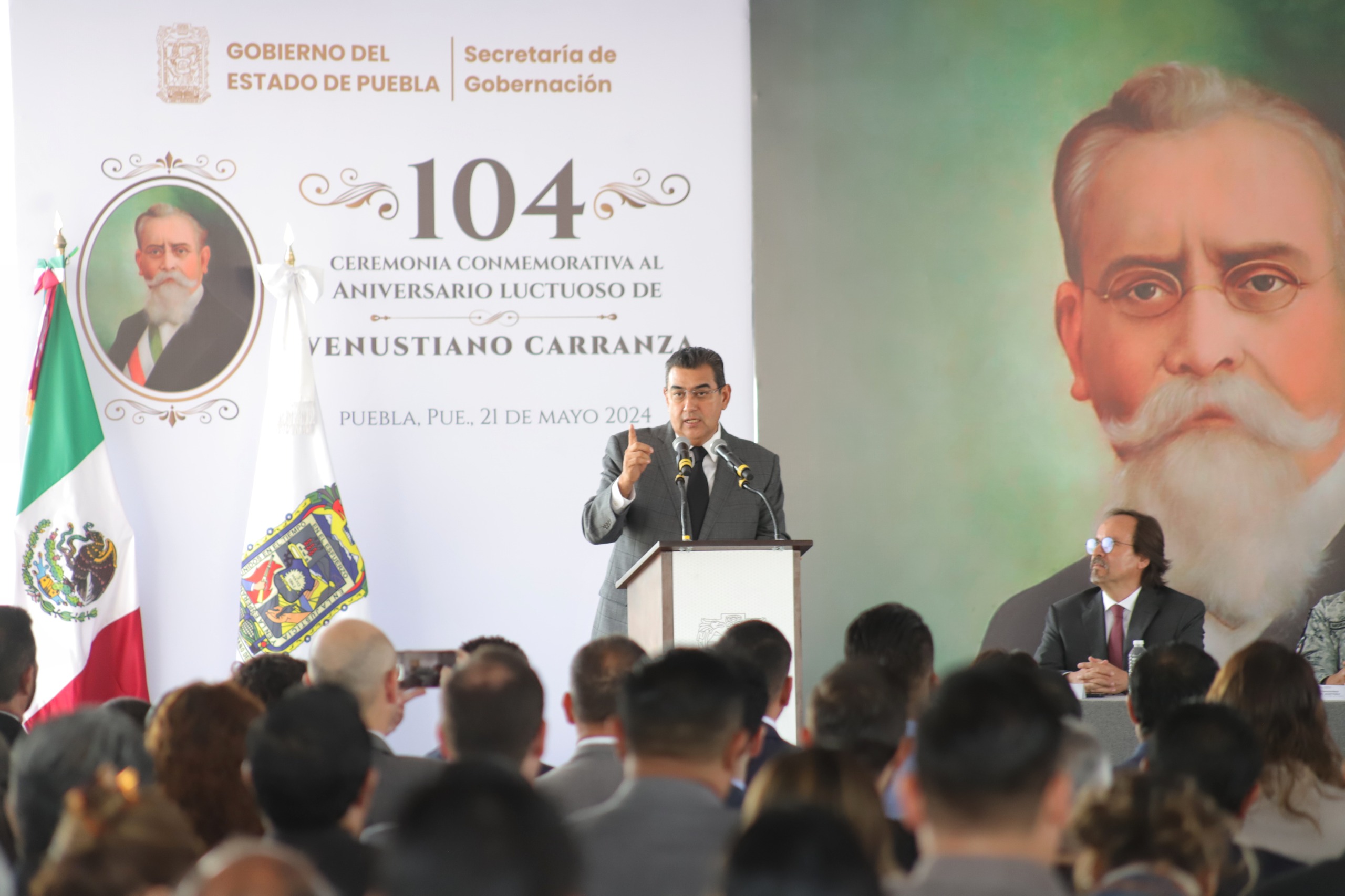 Encabeza Salomón Céspedes ceremonia por el 104 aniversario luctuoso del presidente Venustiano Carranza