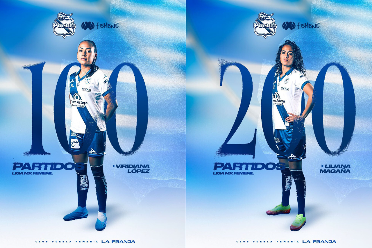 Puebla Femenil reconoce a jugadoras que cumplen más de 100 juegos en el Máximo Circuito