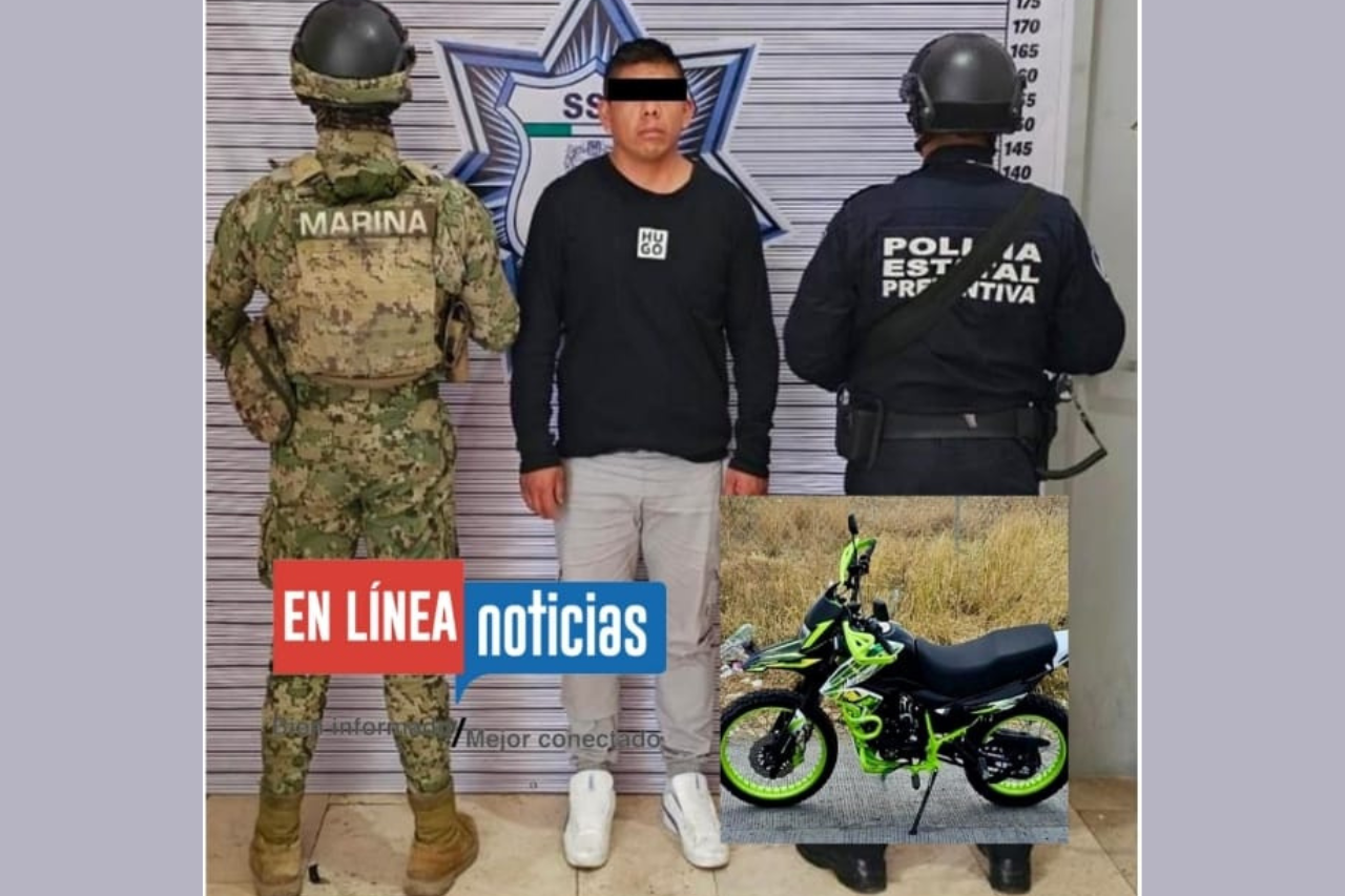 La SSP y la Marina detienen a Edgar por robo de motocicletas en Puebla, Oaxaca y el Estado de México