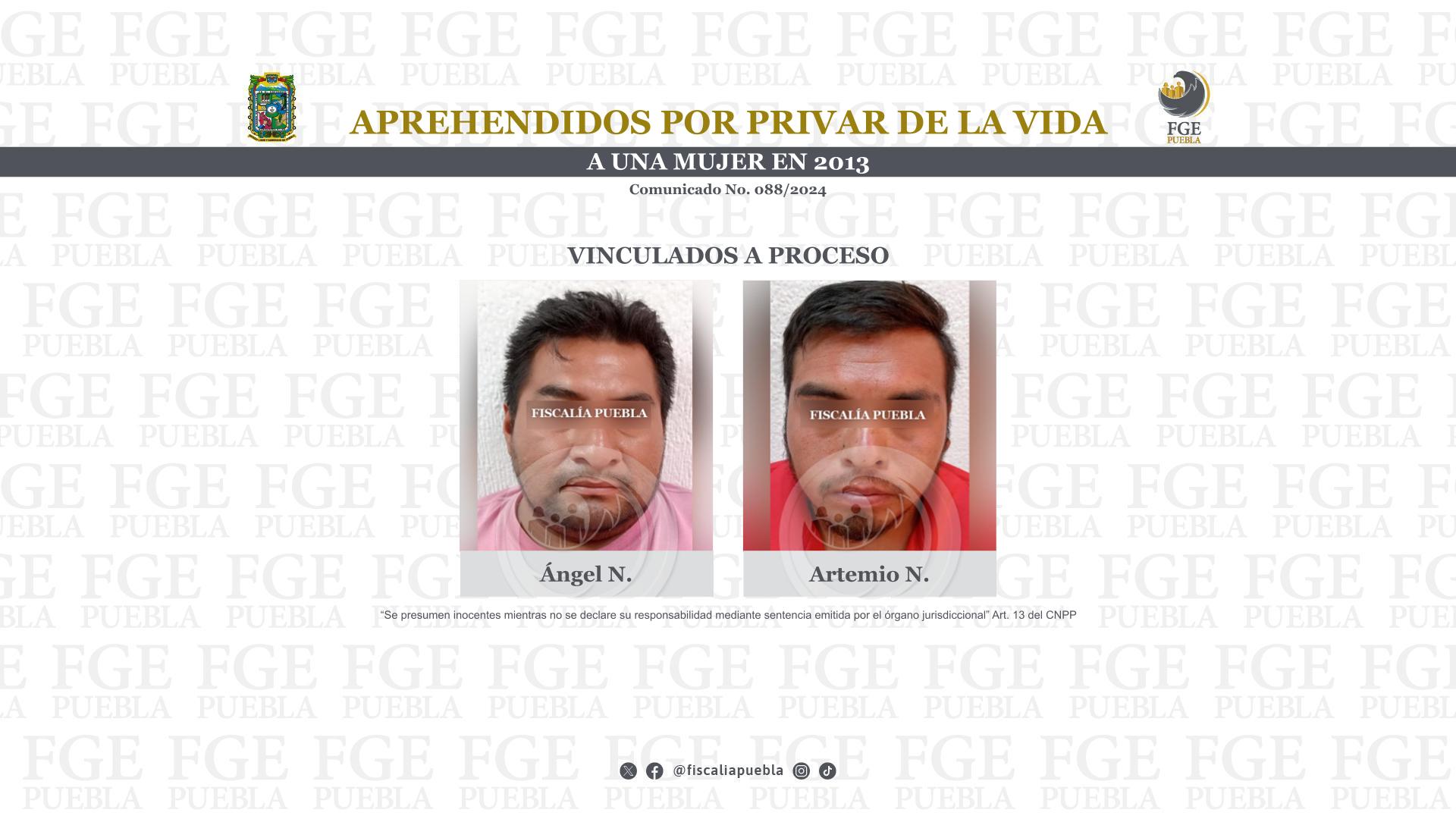 Detienen a Ángel y Artemio por matar a una mujer en Cuetzalan en el 2013