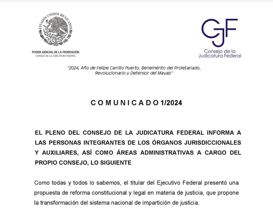 CJF se sumará a diálogos para analizar la Reforma al Poder Judicial de la Federación