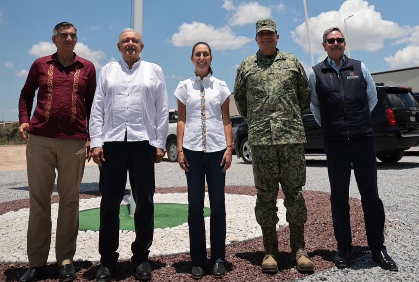 Claudia Sheinbaum recorre junto al Presidente Andrés Manuel López Obrador el Nuevo Centro de Aduanas en Nuevo Laredo, Tamaulipas
