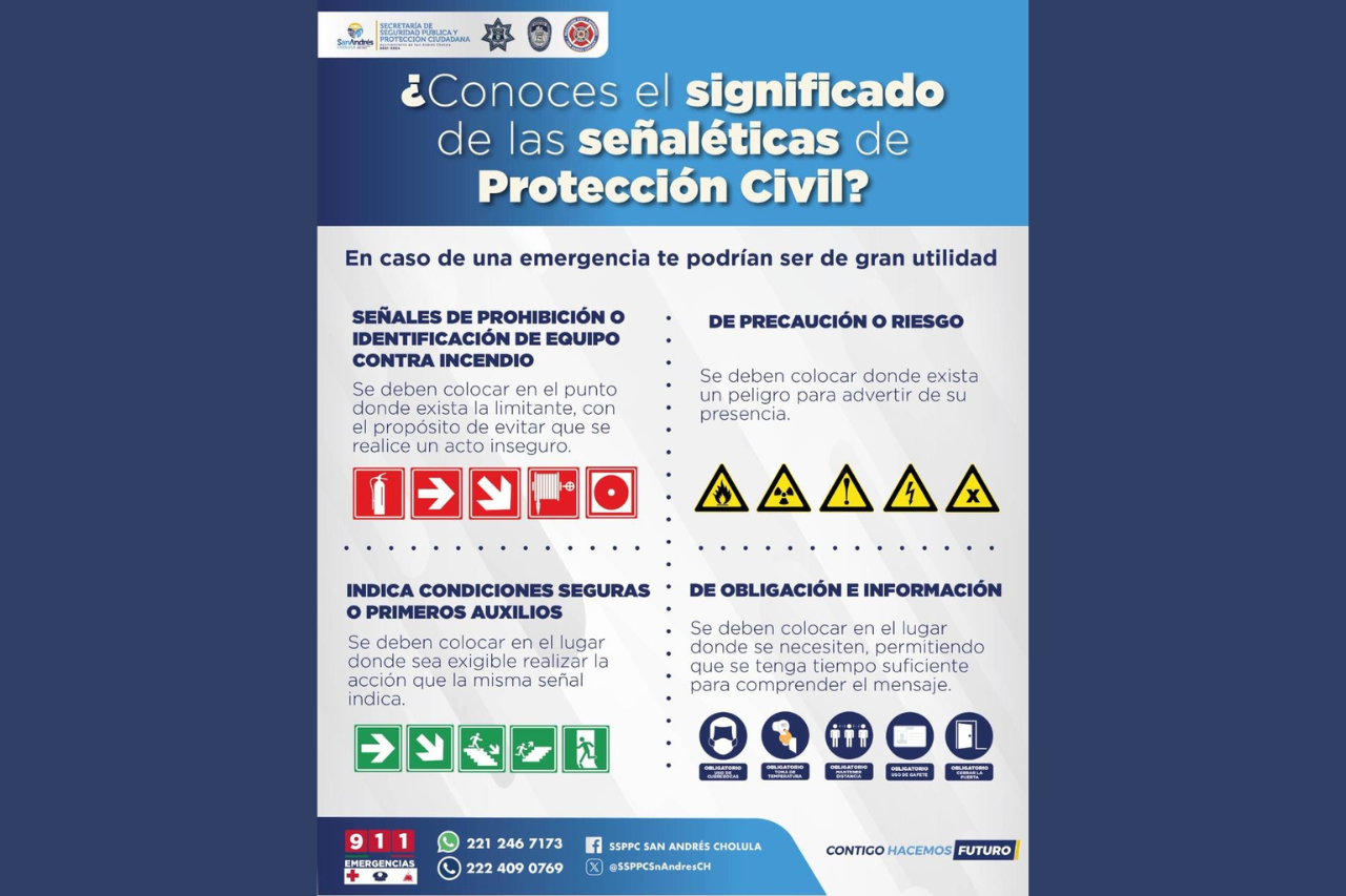 Promueve gobierno de San Andrés Cholula señalamientos en materia de Protección Civil