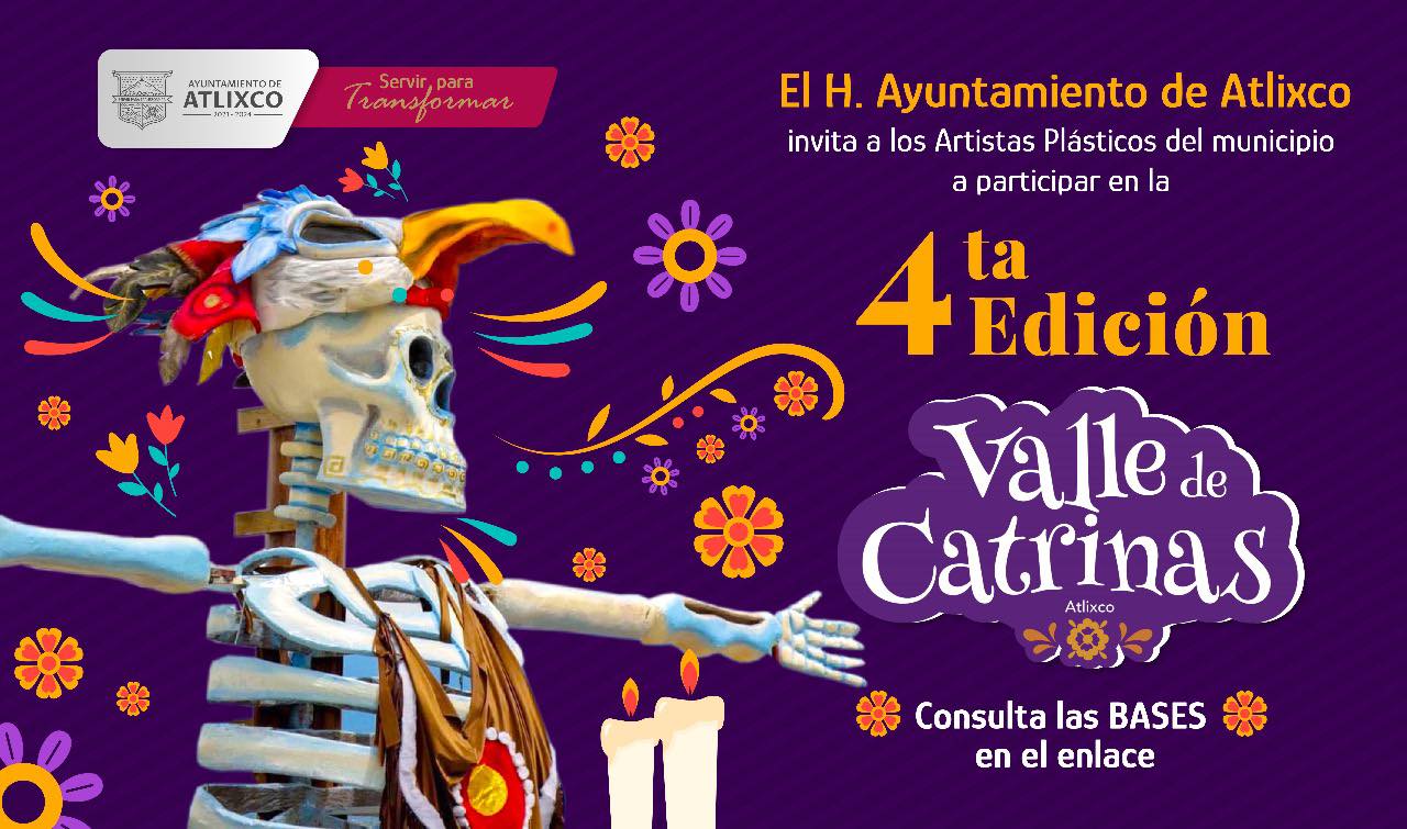 Artistas plásticos podrán participar en la elaboración de catrinas para la 4ta edición de este festival atlixquense