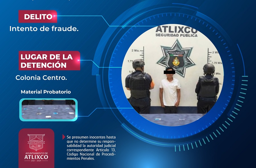 Recuperación de auto robado, dos detenidos por fraude y robo logra la policía de Atlixco
