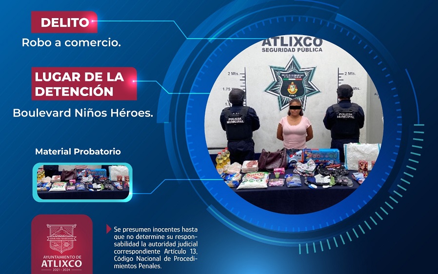 Detenidos en Atlixco gracias al trabajo de la policía