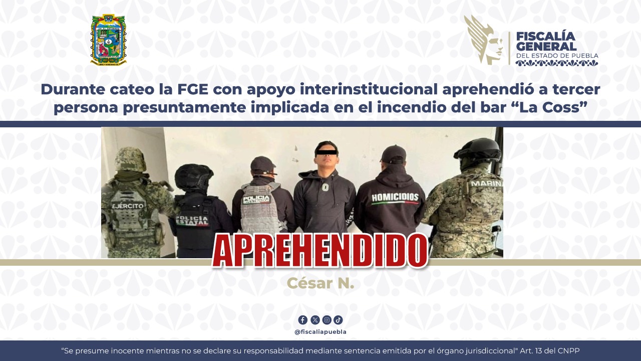 Se aprehendió a tercer implicado en el incendio del bar “La Coss”