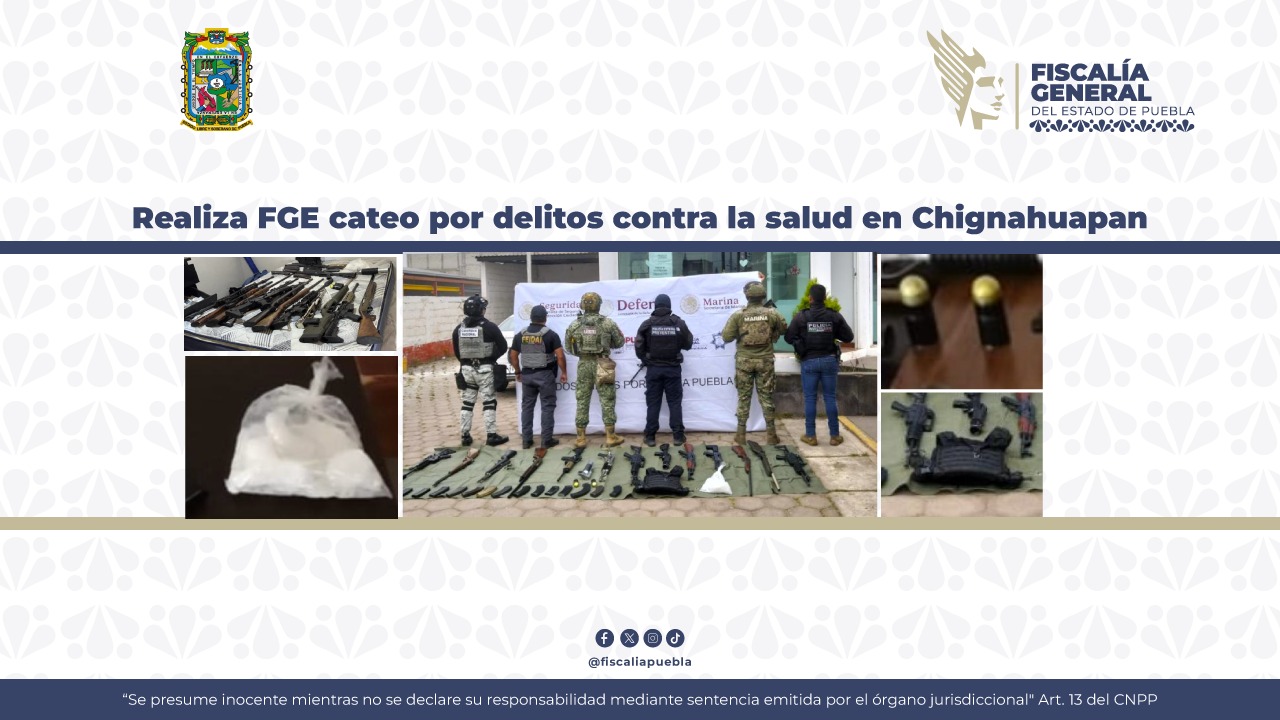 FGE realizó un cateo en un inmueble en Chignahuapan