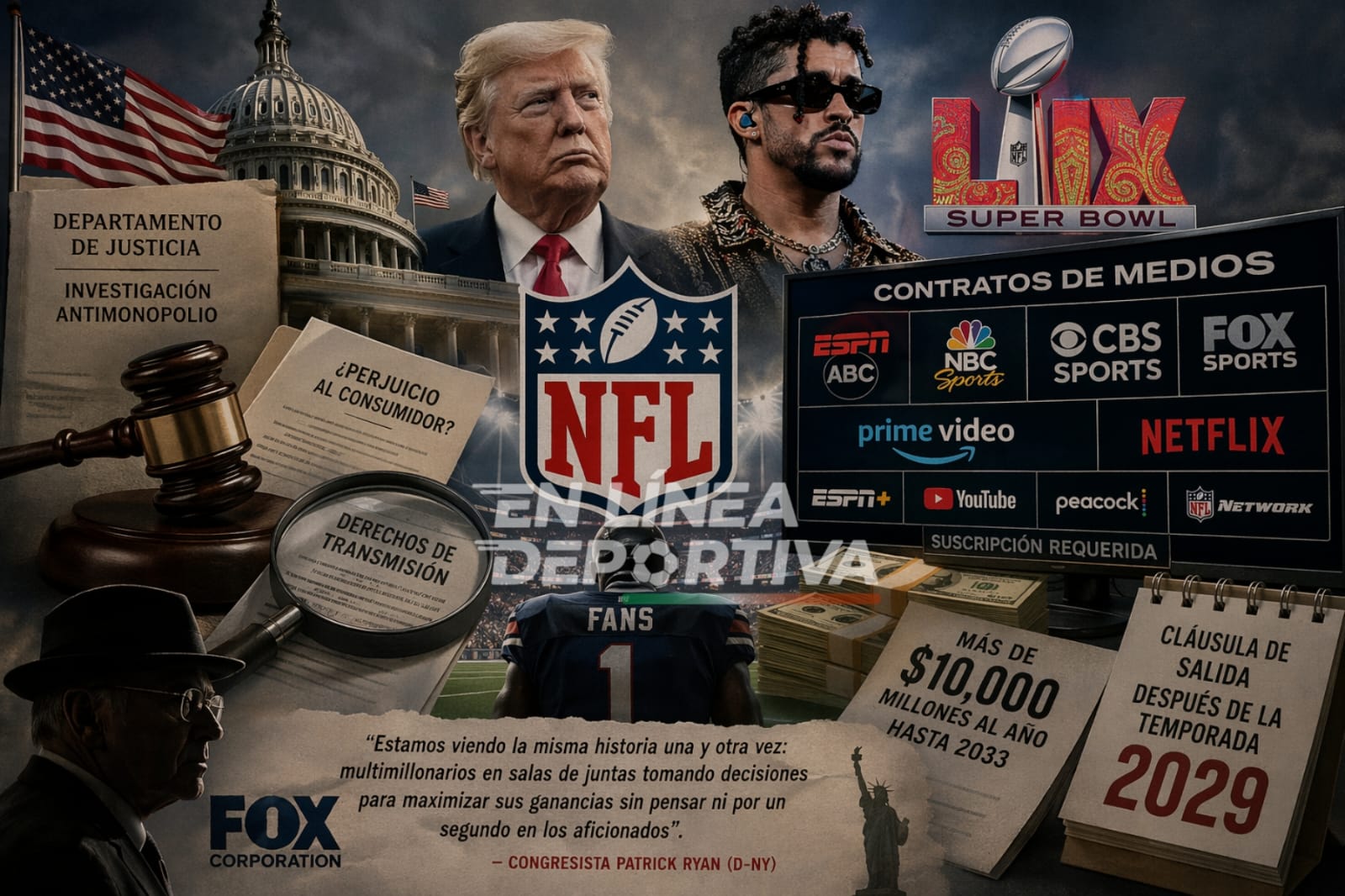 Esto pasa entre el Gobierno de EE. UU. y la NFL…