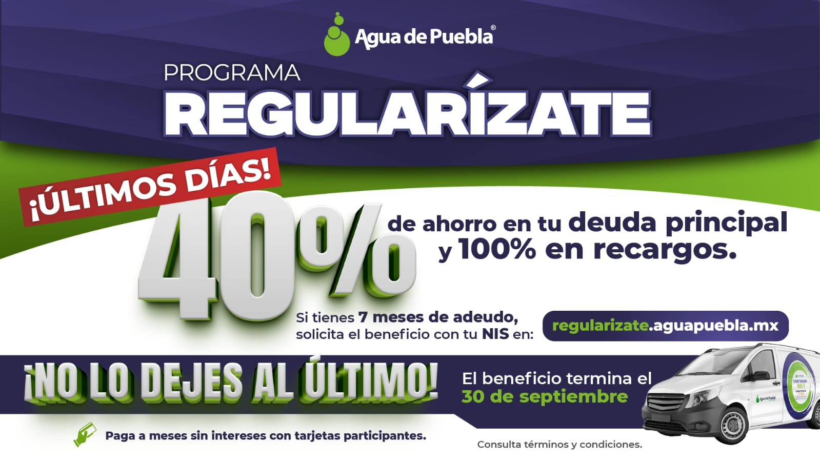 Agua de Puebla invita a los últimos días para regularizarse